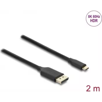 Video kabeļa adapteris DELOCK USB Type-C uz DisplayPort 2 m, melns