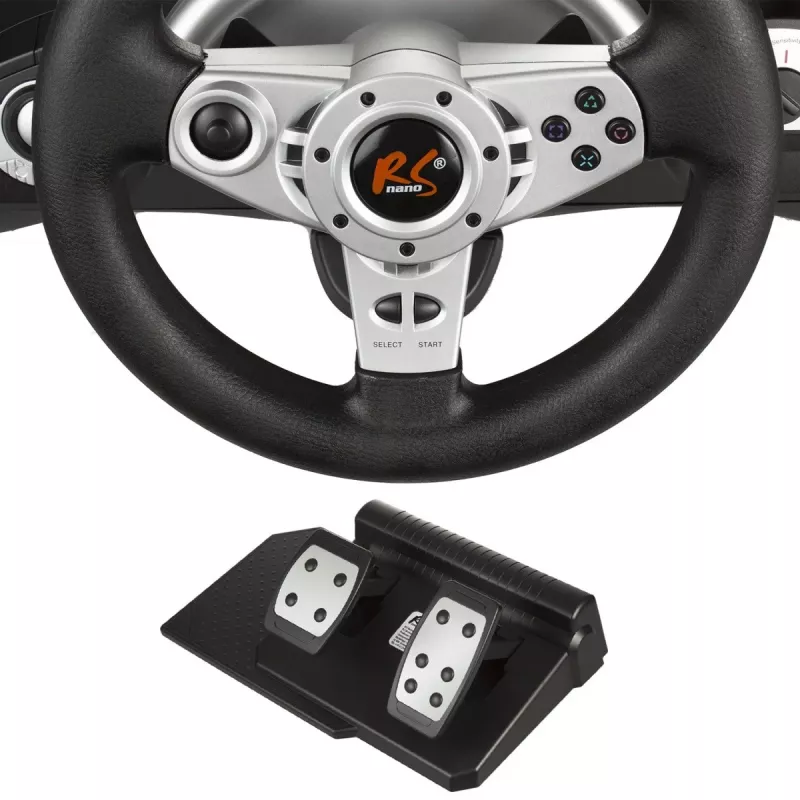 Stūre nano rs RS700 vadu USB 270° rotācija, 10 pogas, pedāļi, vibrācija, 1,8 m kabelis