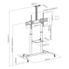 Sbox FS-3610 Grīdas statīvs īpaši lieliem LED televizoriem 60-100 100kg Balts