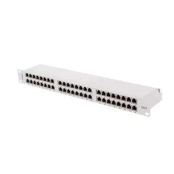 Plāksteru panelis LANBERG PPS6-1048-S 48 portu 1U 19 collu Cat6 FTP ekranēts