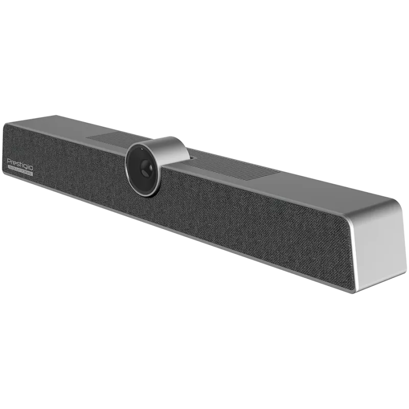 Prestigio Solutions Alpha videokonferenču sadarbības josla, UHD 12 MP, 6 mikrofoni, 8 m diapazons, USB-C/AUX