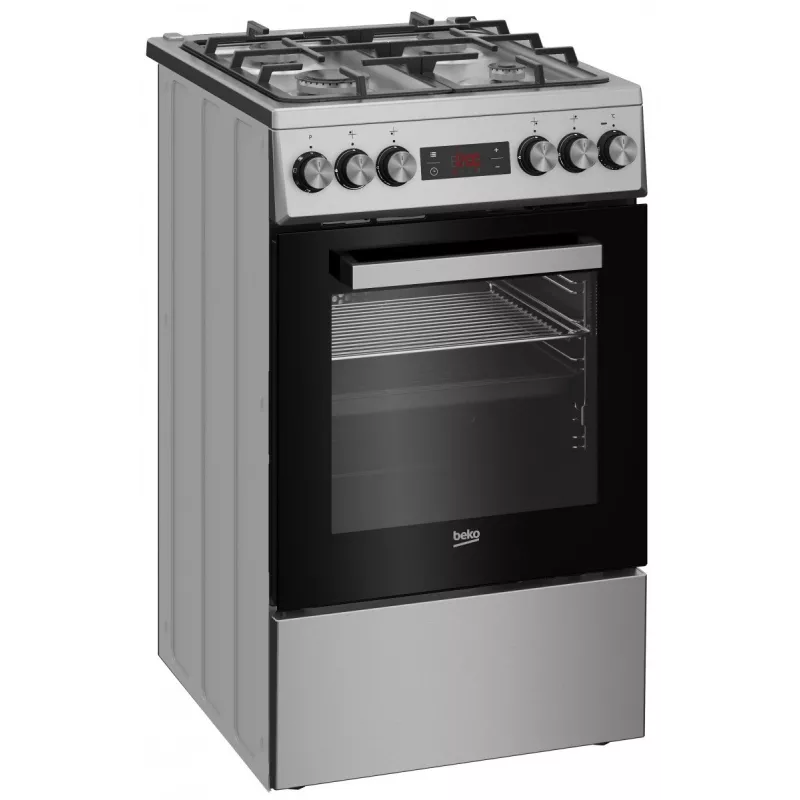 Gāzes-elektriskā plīts BEKO FSM52330DX 5 degļi 60 cm, energoefektivitātes klase A