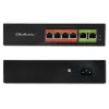Ethernet PoE slēdzis QOLTEC 52289 — 4x RJ45 PoE porti, 2x RJ45 augšupsaites porti, 65W jaudas budžets