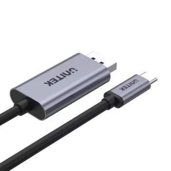 UNITEK V1409A savienotāju adapteris USB-C DisplayPort melns, pelēks
