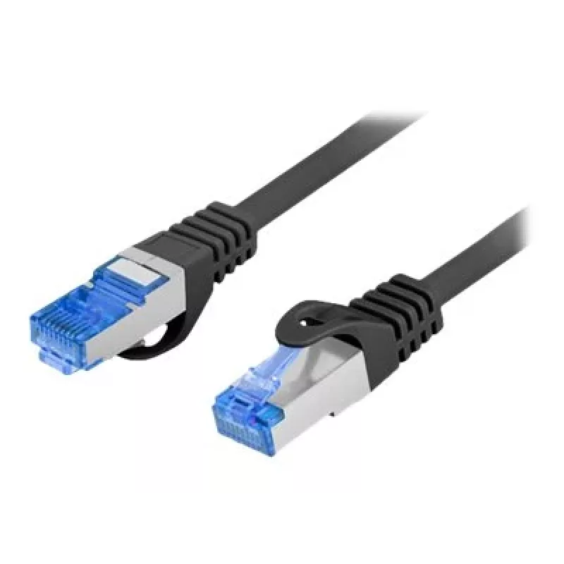 Tīkla kabelis LANBERG PCF6A-10CC-0100-BK — Cat6a S/FTP, 1 m, RJ-45, melns