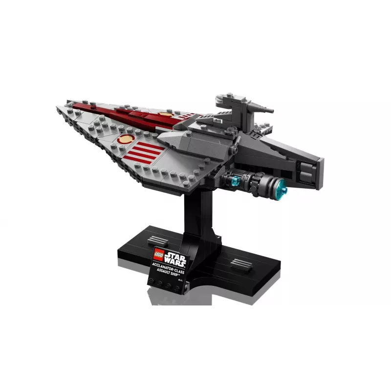 LEGO Star Wars Acclamator klases triecienkuģa komplekts 75404 — konstruēšanas komplekts, 450 detaļas, vitrīnas makets 130×150×230 mm