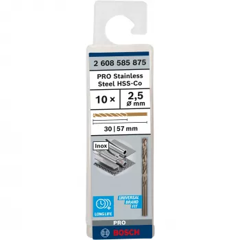 Vīturbja urbis Bosch Metāla urbis HSS-Co DIN 338 diametrs 2,5 mm