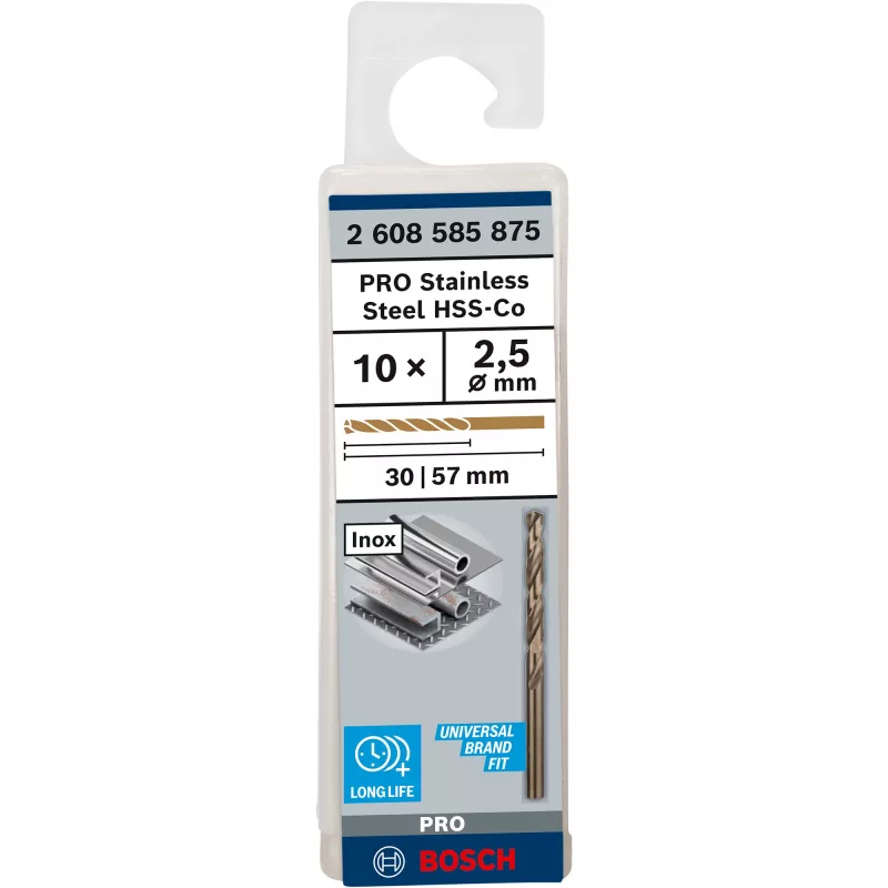 Vīturbja urbis Bosch Metāla urbis HSS-Co DIN 338 diametrs 2,5 mm