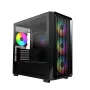 Montech X5M (B) Micro Tower PC korpuss — Micro‑ATX/Mini‑ITX, 3x120mm priekšā, 1x120mm aizmugurē, atbalsta ATX barošanas bloku, 2x3.5 collu + 4x2.5 collu, Melns