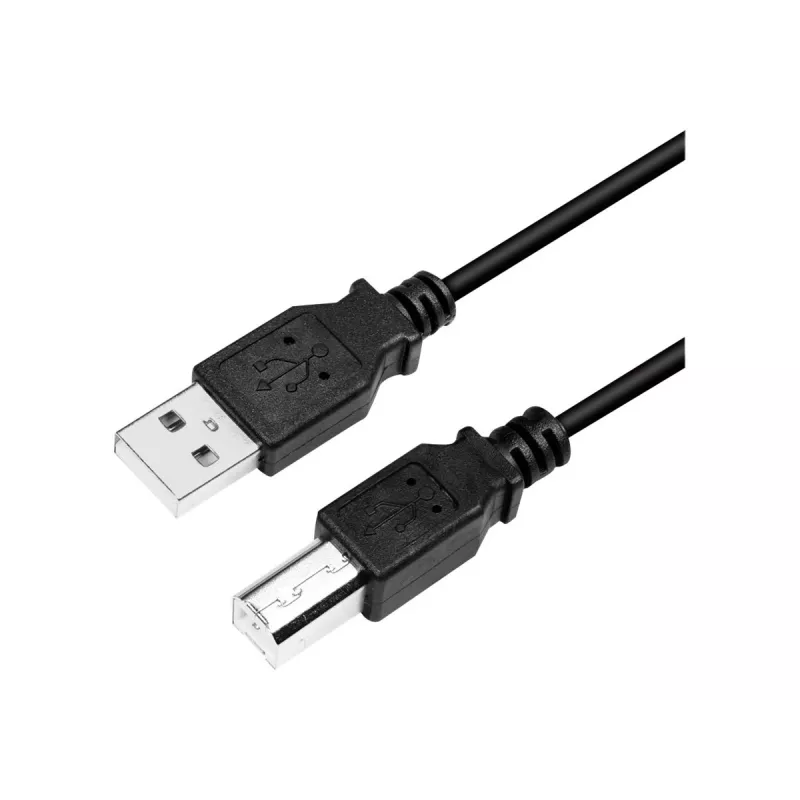 USB kabelis LogiLink CU0007B USB 2.0 2 m USB A USB B Melns