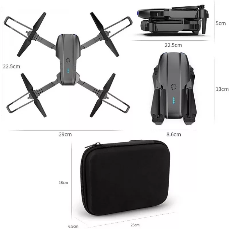 E99 Pro drons | drons + 3 akumulatori + somiņas komplekts | 1800mAh