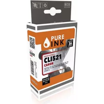 PURE INK CAN521BK PI CANON CLI521BK MP tintes fotomelns atjaunota mikroshēma 9ml - saderīgs - Matēts-/Fotomelns