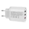 MACLEAN MCE479W sienas lādētājs — 3 portu USB ātrais lādētājs, 18 W kopējā jauda