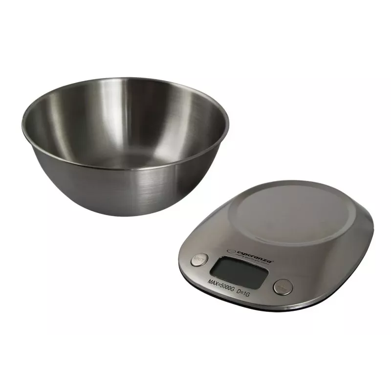 Electronic kitchen scale ESPERANZA LYCHEE — 5 kg capacity, 1 g accuracy, stainless steel bowl 21 L