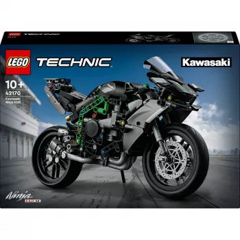 LEGO Technic motocikla modelis Kawasaki Ninja H2R 42170 — 1:1 mēroga replika, 643 detaļas, instrukciju lapa, no 10 gadiem