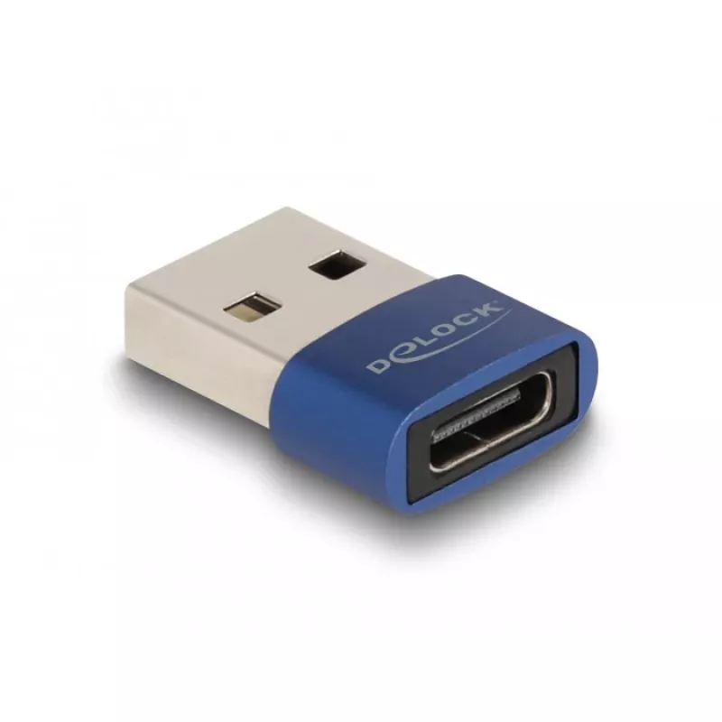 DeLOCK USB 2.0 adapteris USB Type-A spraudnis uz USB Type-C sievišķo zils