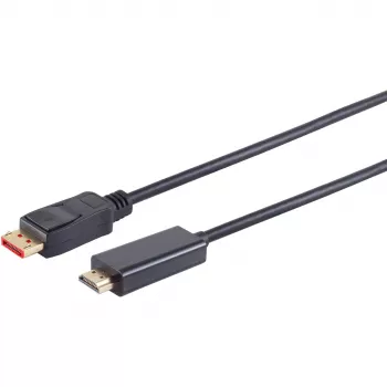 Video kabeļa adapteris S/CONN 10-71075 10 m DisplayPort HDMI A tipa Melns