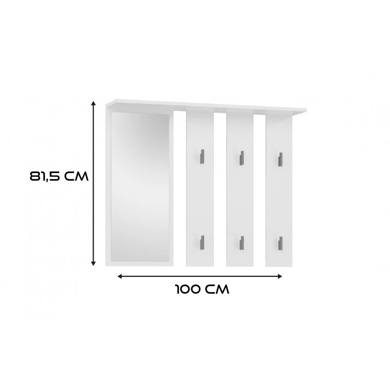 Hanger + mirror PARMA 100x15x.81.5 cm, Balts