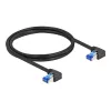 Tīkla kabelis DeLOCK RJ45 Cat.6A S/FTP Leņķveida 1m Melns