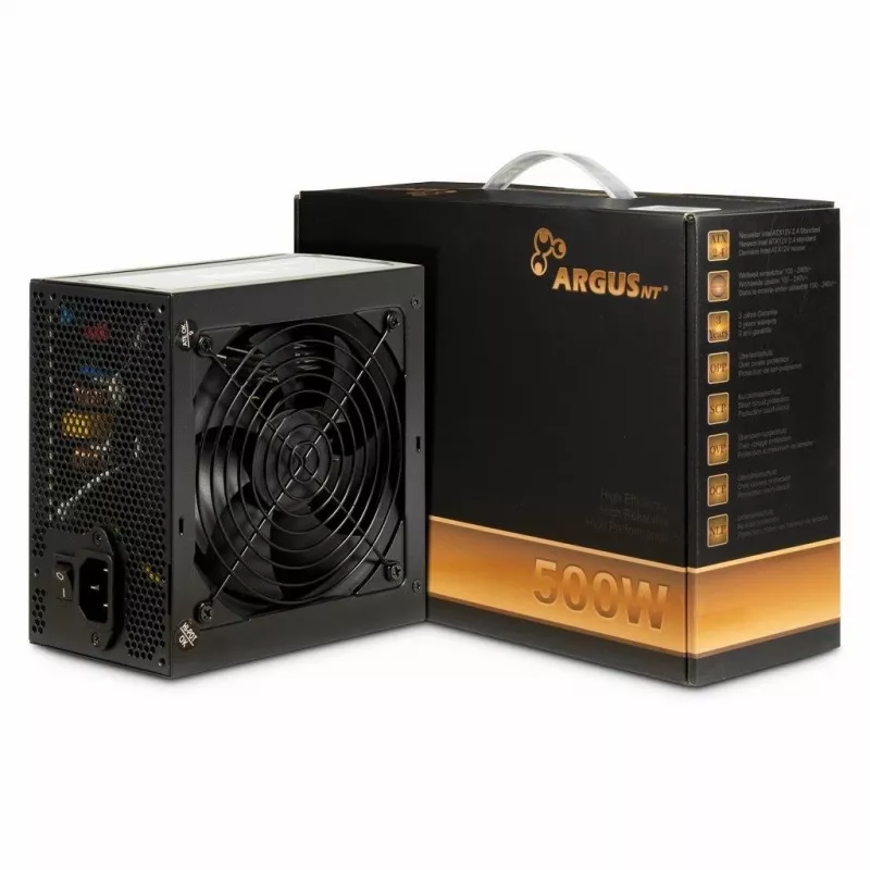 Inter-Tech ArgusNT BPS-500 barošanas bloks 500 W 20+4 pin ATX ATX Melns