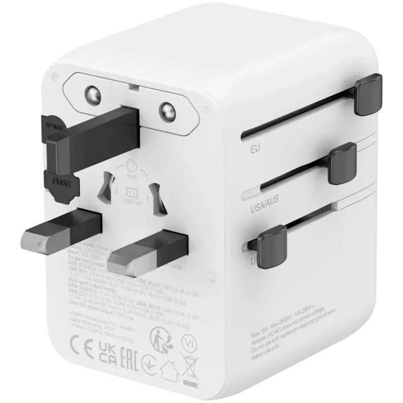CANYON Ceļojumu adapteris OnTour 70 EU/UK/US/AUS 70W Balts