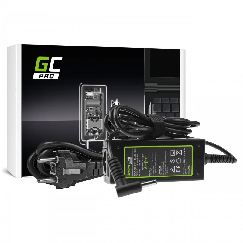 AC-to-DC klēpjdatora strāvas adapteris Green Cell AD74P 45W 19.5V 2.31A iekštelpām, melns
