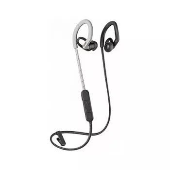 Poly BackBeat Fit 350 - austiņas - auss āķis - ievietojamas - sportam - pelēkas - baltas - binaurālas - sviedru izt