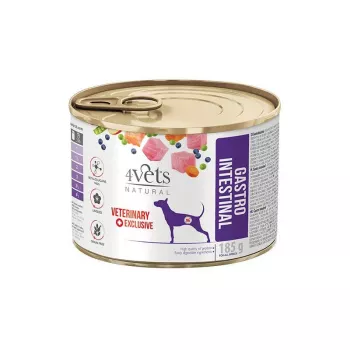 Konservēta mitrā suņu barība 4vets Natural Gastro Intestinal 185 g — tītara, bez graudiem, pieaugušiem suņiem