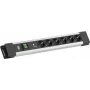Strāvas sadalītājs Bachmann CONNECTUS ar 6× CEE 7/3 rozetēm, 1× SPD-Plus pārsprieguma aizsardzību, 1× slēdzi, 2,0 m kabeli