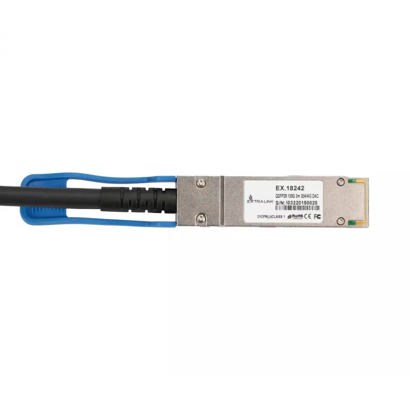 Extralink QSFP28 DAC kabelis 100G 3M 30AWG PASSIVE tīkla raiduztvērēja modulis