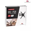 Sienas TV kronšteins Maclean MC-759 13–55 collu ekrāniem, 30 kg ietilpība, VESA 75x75–400x400, slīpums un regulējams dziļums