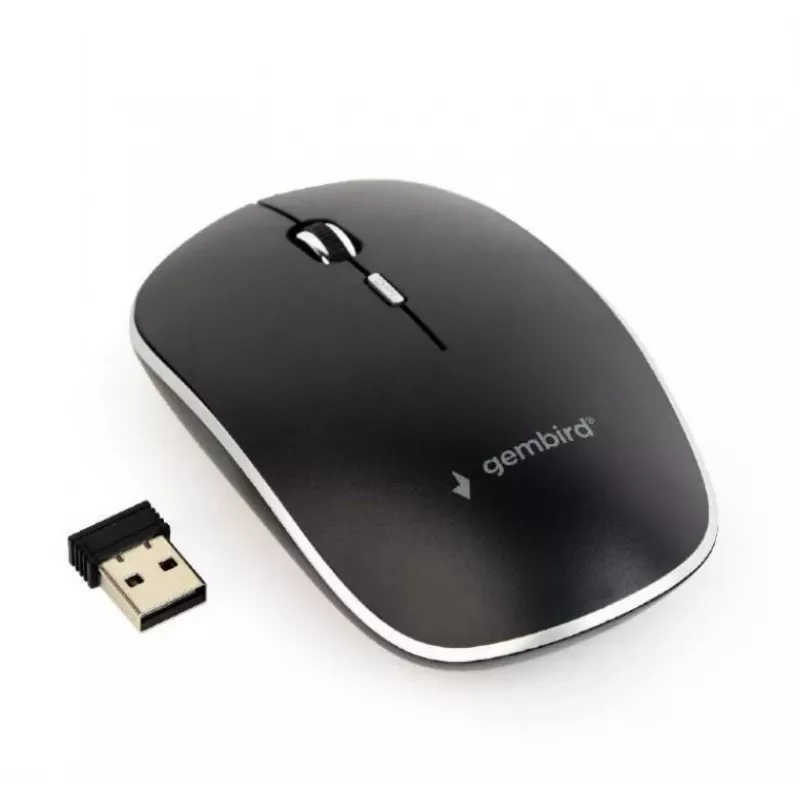 Pele USB optiska bezvadu melna/klusa MUSW-4BS-01 GEMBIRD