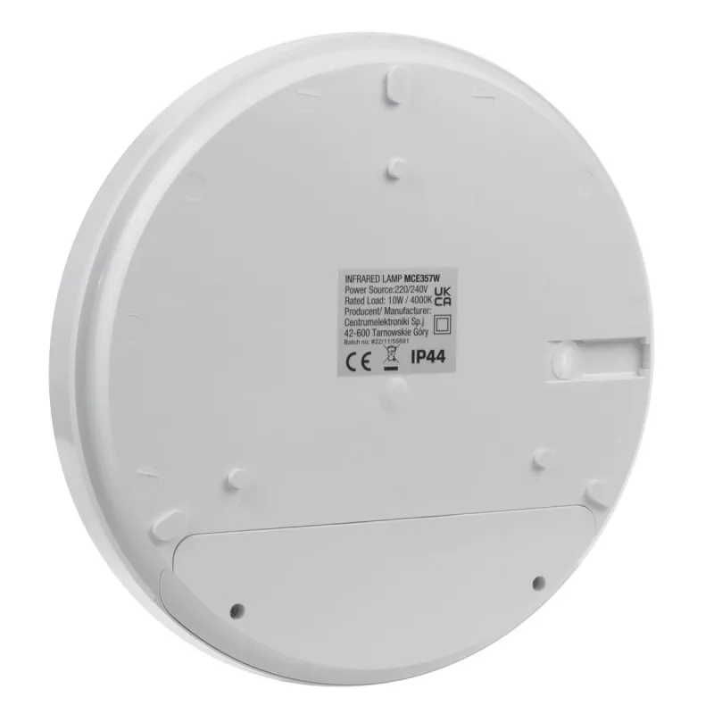 LED sienas lampa MACLEAN MCE357W ar IR kustības sensoru, balta, ārā/iekštelpās