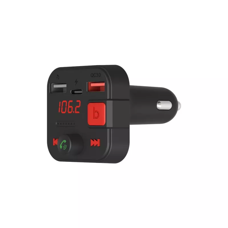 SAVIO FM raidītājs, Bluetooth 5.3, QC 3.0 lādētājs, LED displejs, Bass Boost, TR-15, melns