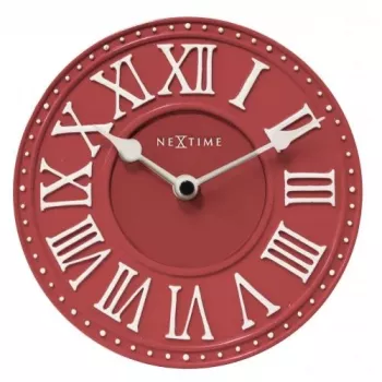 NeXtime klok 5187ro London Table, Ø16 cm, Wall, Sarkans/ Balts