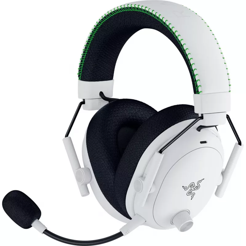 Austiņas Razer MelnsShark V3 Pro ar vadu un bezvadu Bluetooth, baltas