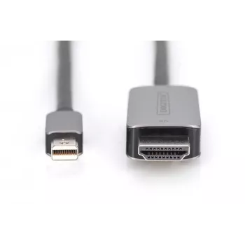 DIGITUS - adaptera kabelis - Mini DisplayPort (vīr.) uz HDMI (vīr.) - 1,0m - atbalsta 8K 60 Hz - melns (DB-340109-010-S)