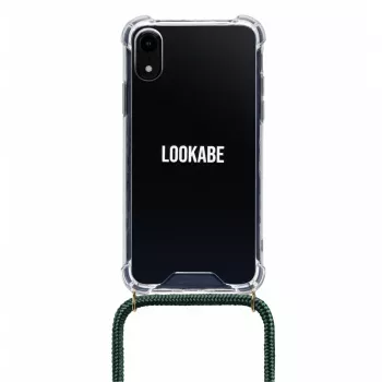Telefona kaklarota Lookabe loo014 iPhone XR – zeltaini zaļa aizsargmaciņa ar siksniņu