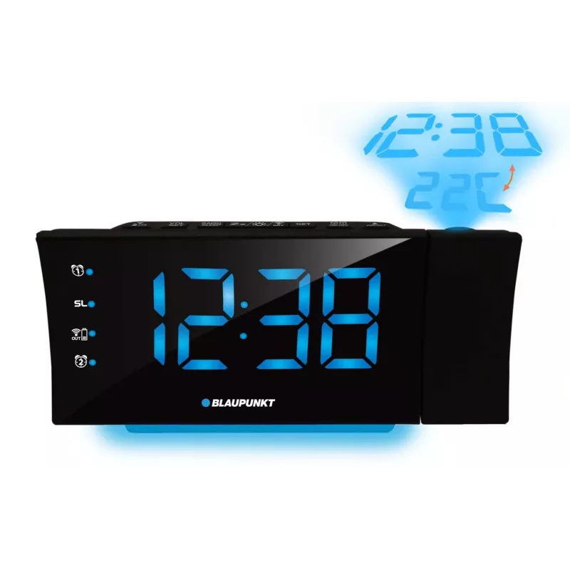 Blaupunkt CRP81USB radio modinātājs ar projekciju un USB uzlādi, melns