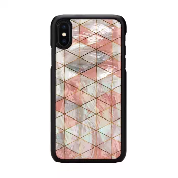 Aizsargājošs viedtālruņa maciņš iKins iPhone XS / iPhone X, rombveida raksts, melns