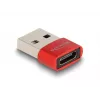 Delock - USB adapteris - USB (vīr.) uz 24 kontaktu USB-C (siev.) - USB2.0 3 A - Sarkans (60050)