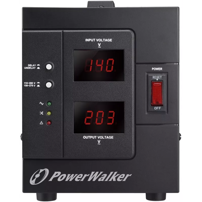 PowerWalker AVR 2000 SIV FR sprieguma regulators 2 maiņstrāvas kontaktligzdas 110 - 280 V melns