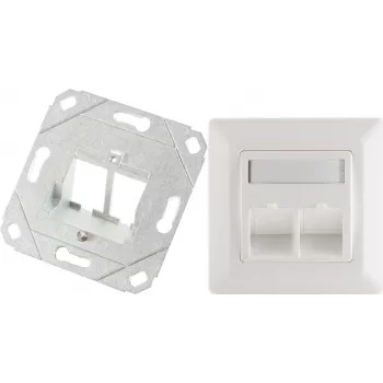 Tīkla kontaktligzda ShiverPeaks 08-10100 Keystone 2-Port — keystone ieliktnis 2 portiem tīkla izvadiem