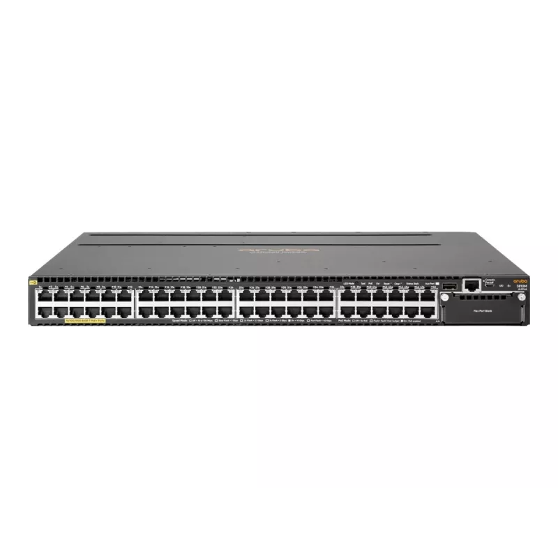 HPE - Aruba sērija - Slēdzis - 3810M 48G PoE+ 1-slota L3 - pārvaldīts - 48 x 10/100/1000 (PoE+) - uzstādāms statīvā - PoE+