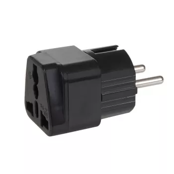 Strāvas kontaktdakšas adapteris Maclean MCE155 NEMA 5-15P Type E FR Melns