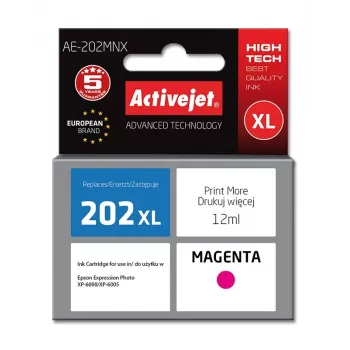 Activejet AE-202MNX tinte (aizstāj Epson 202XL H34010; Supreme; 12 ml; fuksīna)