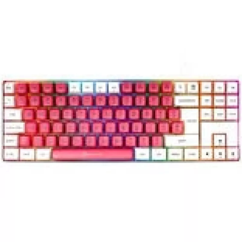Mehāniskā spēļu tastatūra GAMIAC TKL90G ar Kailh Red slēdžiem, bez ciparu bloka, balta/sarkana