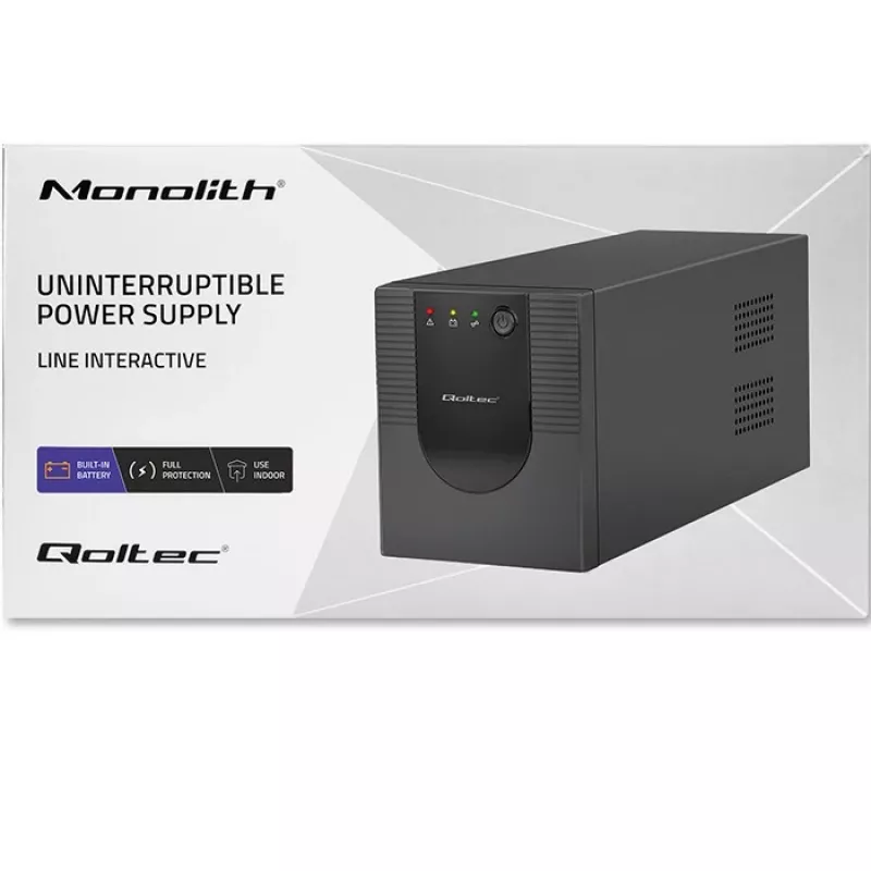 Nepārtrauktās barošanas avots UPS Qoltec 53775 1.2 kVA 720 W 4 AC kontaktligzdas
