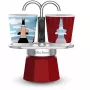 Plīts virsmas Moka kafijas kanniņa BIALETTI MINI EXPRESS Magritte sarkana – modelis 0001406, mazas ietilpības plīts virsmas espresso kanniņa