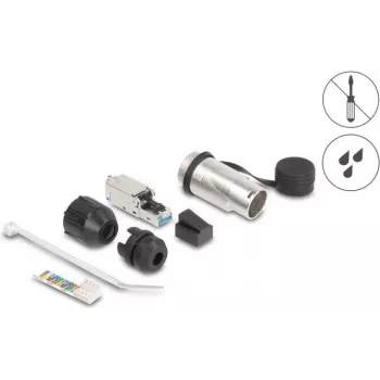 Delock 67065 RJ45 modulārais spraudnis, terminējams uz vietas, Cat.6A